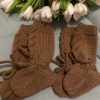 Baby first lace socks knitting pattern by ozoknits brown Baby first lace socks knitting pattern by ozoknits brown